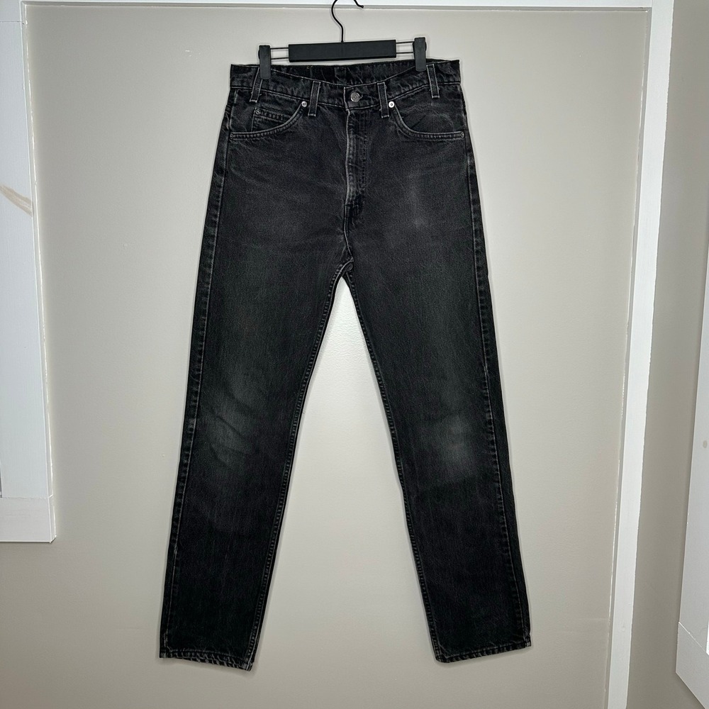 Levi's 505 Jeans Mens 33x34 Black EUC Vintage 90s Made in USA Orange Tab Rare